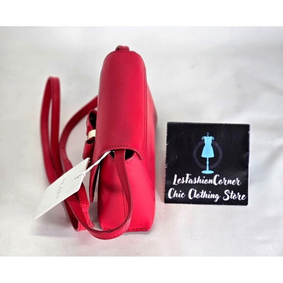 Ted Baker Women's Fuchsia Leather Angiee Bow Detail Shoulder Bag Size Small 2173 - Picture 10 of 12